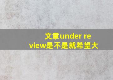 文章under review是不是就希望大